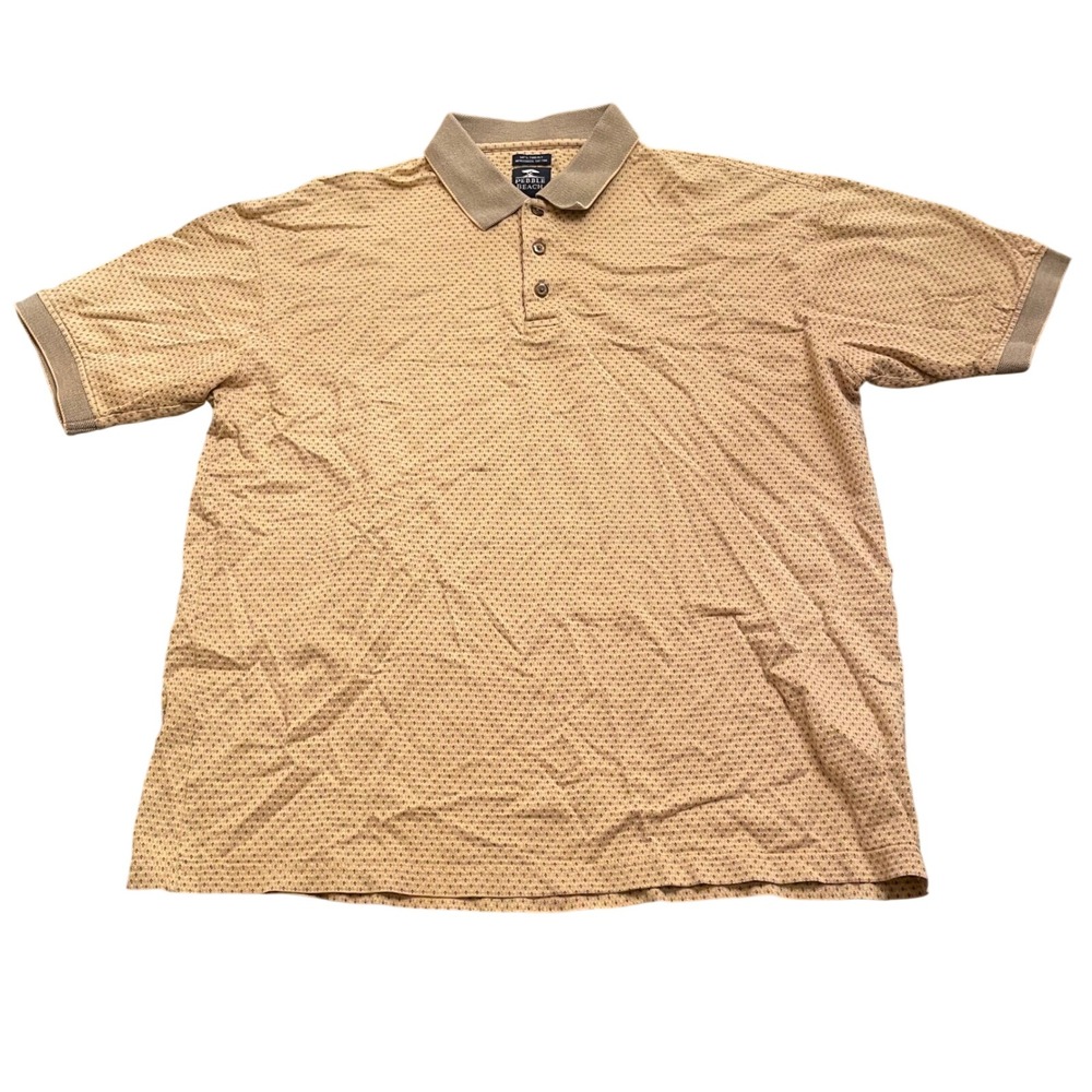 Pebble Beach Mens Polo Shirt Size L 60s Two-Ply Mercerized‎ Cotton Golf Casual